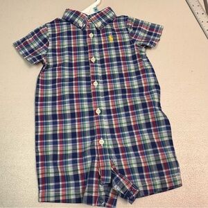 Ralph Lauren | Multicolor Plaid Baby Romper